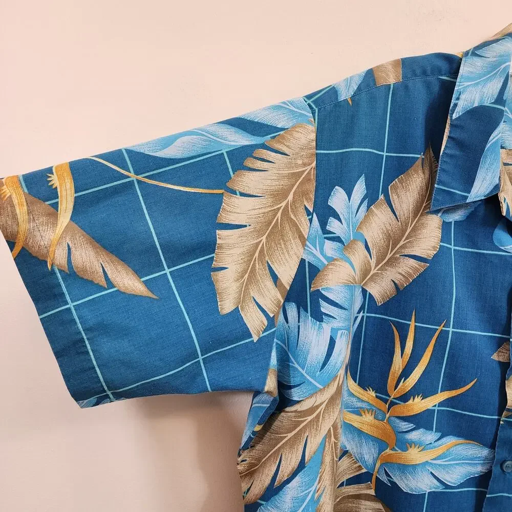 Vintage Waikiki Holiday Hawaiian print short sleeve button up shirt mens size XL